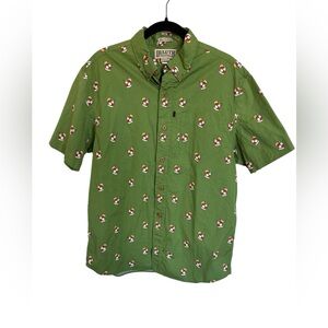 Duluth Trading Co Men's Green Patterned Button Down Shirt
